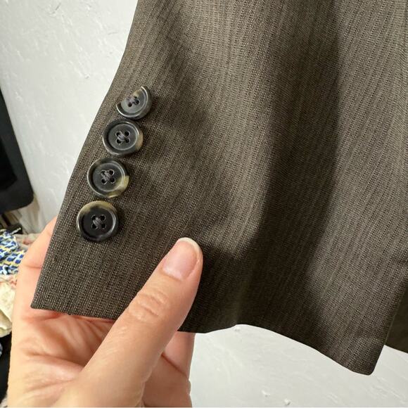 Boss Hugo Boss Brown Mens 2 Button Closure Blazer Suit Jacket Mens 46R Career - Picture 4 of 13